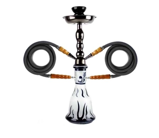 Junior Shisha Waterpijp Flame 2 slangen zwart
