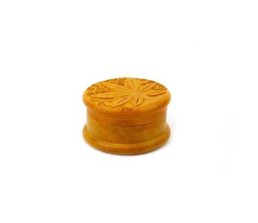 Houten Grinder with Leaf 5cm bruin