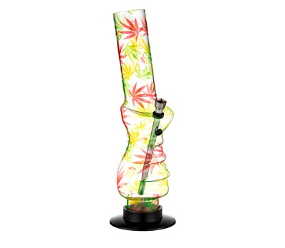 Colored Leaves Acrylic 420 Gripper Bong 32 cm