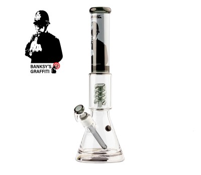G-Rollz Banksy Graffiti Rude Copper Spiral Perc Bong