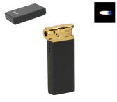 Piezo Black Gold Pipe Lighter in Box