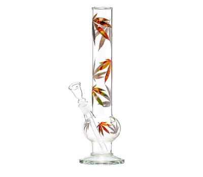 Straight Bouncer Bong Autumn Color Weed Leaves 38cm